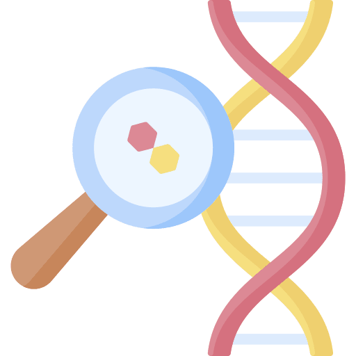 Dna loupe healthcare and medical dna icon Dna loupe healthcare and medical dna icon