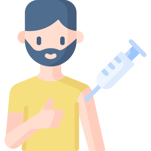 Vaccination syringe caucasian man icon Vaccination syringe caucasian man icon