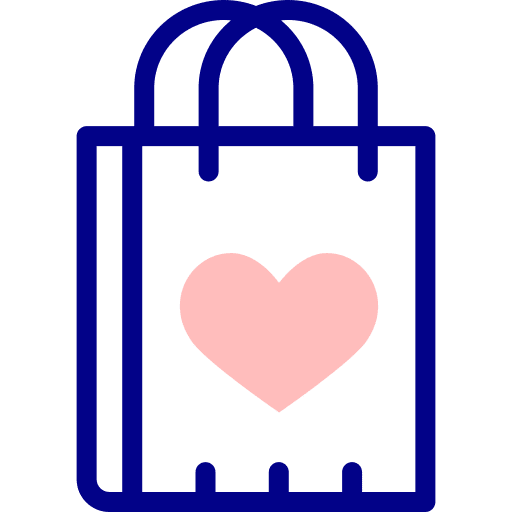 Gift bag heart friendship commerce and shopping icon Gift bag heart friendship commerce and shopping icon