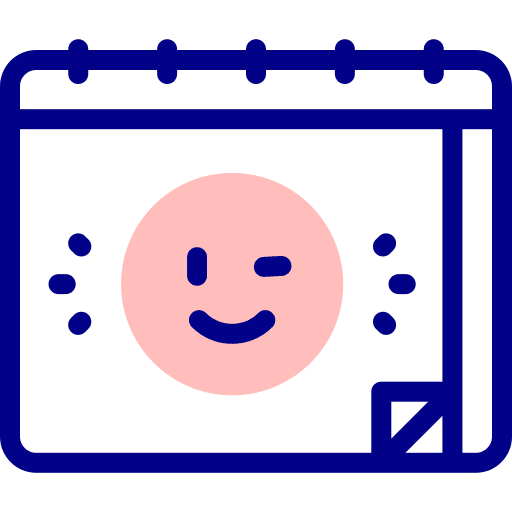 Calendar tool happy face smile icon Calendar tool happy face smile icon