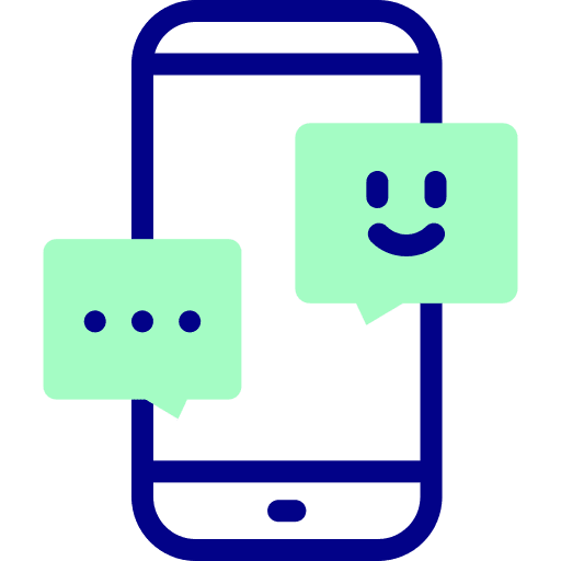 Chat smartphone conversation smile icon Chat smartphone conversation smile icon
