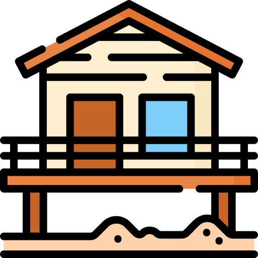 Cottage wooden house shelter architecture and city icon