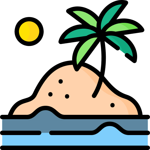 Island sea tropical beach icon