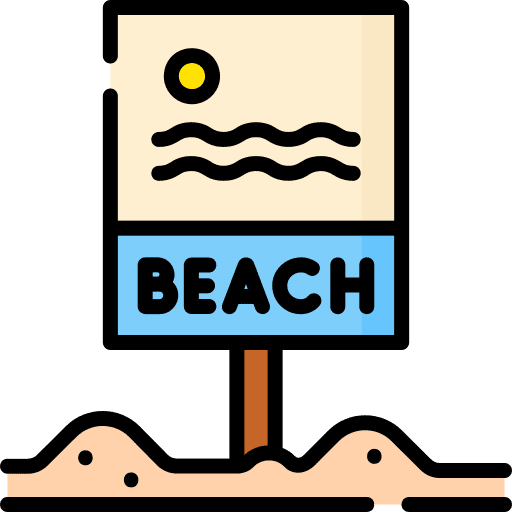 Beach direction signaling beach icon Beach direction signaling beach icon