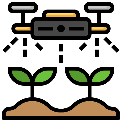 Drone smart technology irrigation garden icon