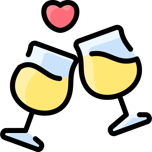 Cheers heart toast love icon