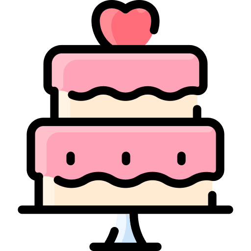 Wedding cake food and restaurant romantic celebration icon