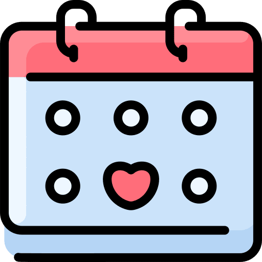 Calendar romantic date time and date wedding day icon