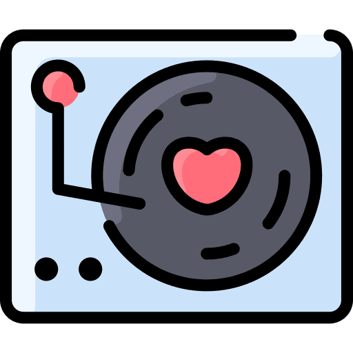 Dj mixer music and multimedia vinyl music player icon