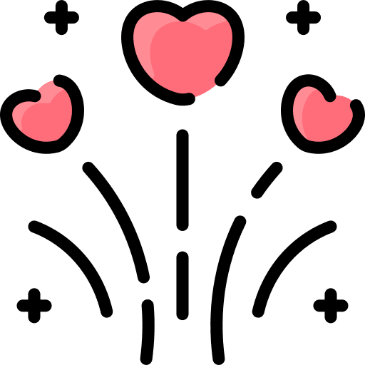 Fireworks fireworks birthday and party heart icon