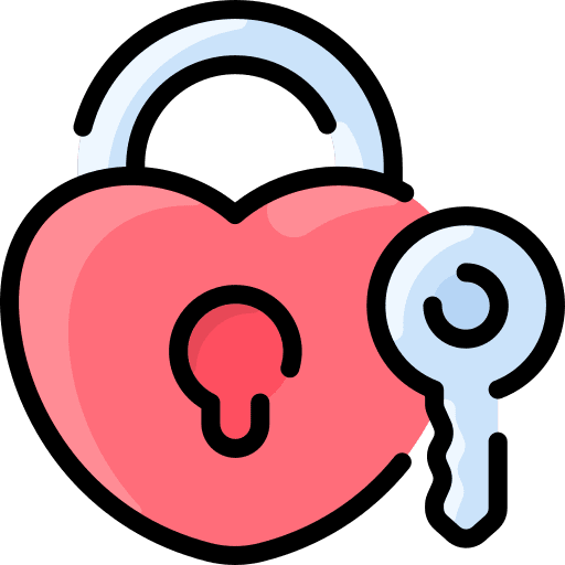Padlock heart love romantic icon
