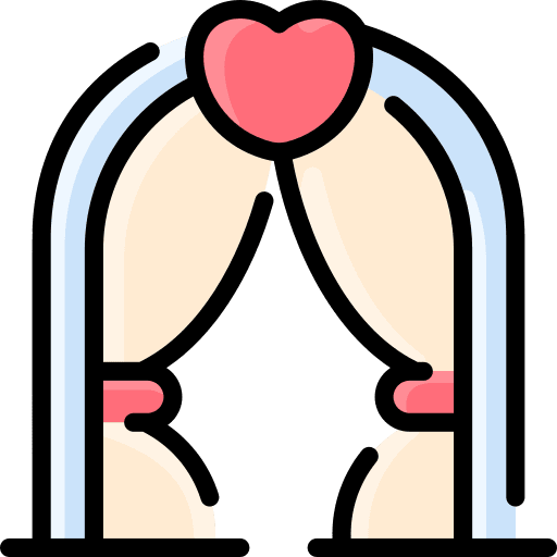 Wedding arch heart decoration wedding arch icon