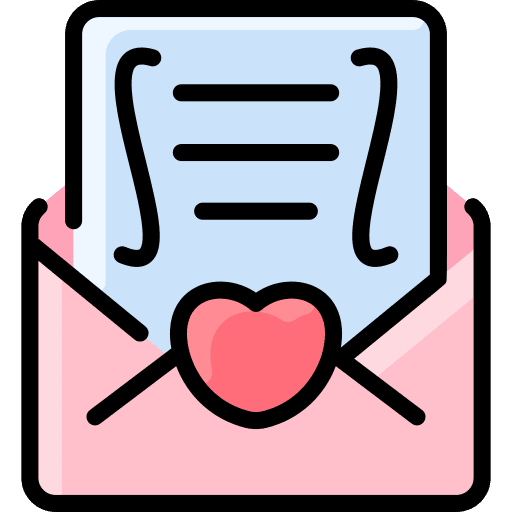 Wedding invitation communications mail heart icon
