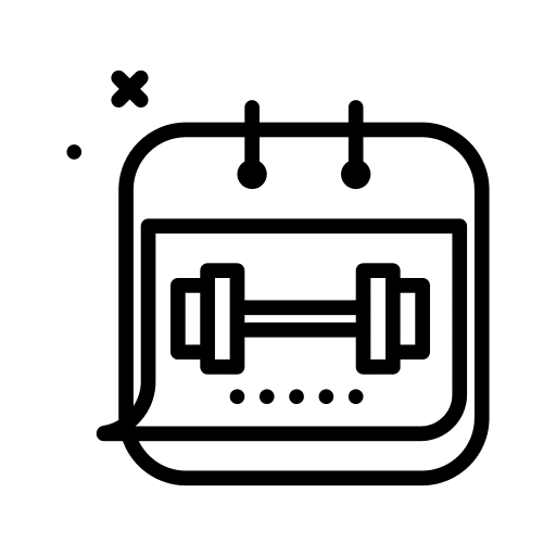 Calendar dumbbell diet schedule icon