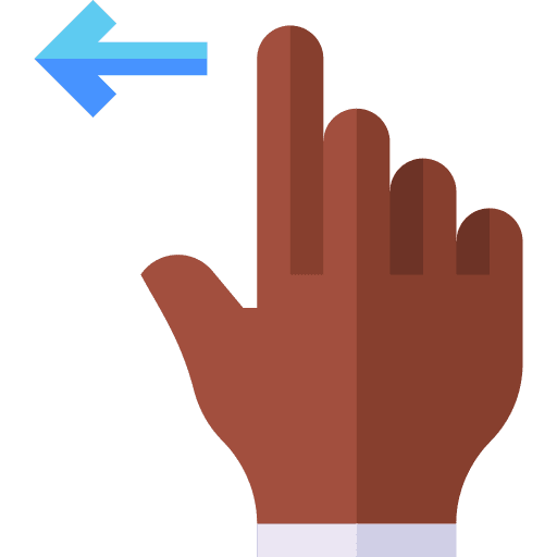 Swipe left touch screen scroll hand gesture icon