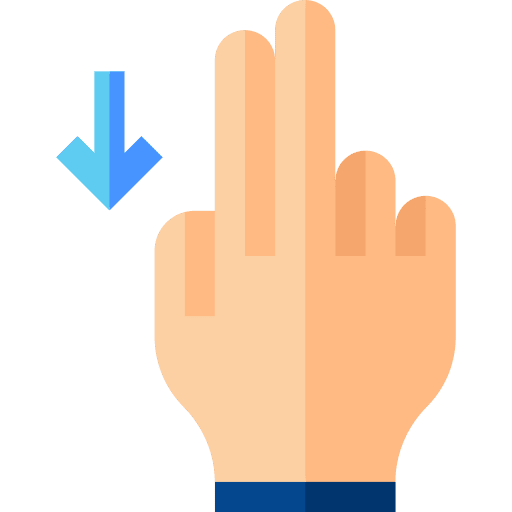 Down flick direction display icon Down flick direction display icon