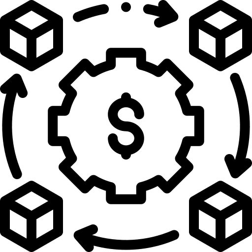 Value chain business and finance supply chain value chain icon