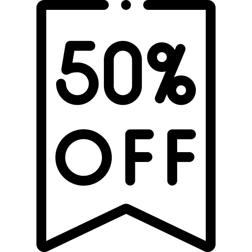 50 percent 50 percent commerce and shopping discount icon 50 percent 50 percent commerce and shopping discount icon