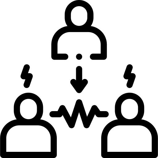Intermediary communications opposition conflict icon Intermediary communications opposition conflict icon