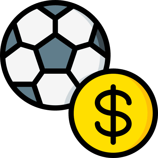 Betting money game soccer icon Betting money game soccer icon