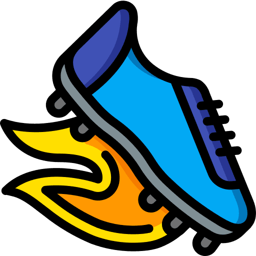 Football boots soccer boots fire quick icon