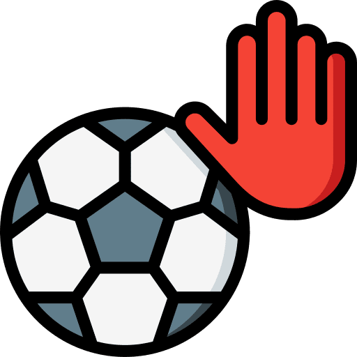 Hand football rules prohibition icon Hand football rules prohibition icon