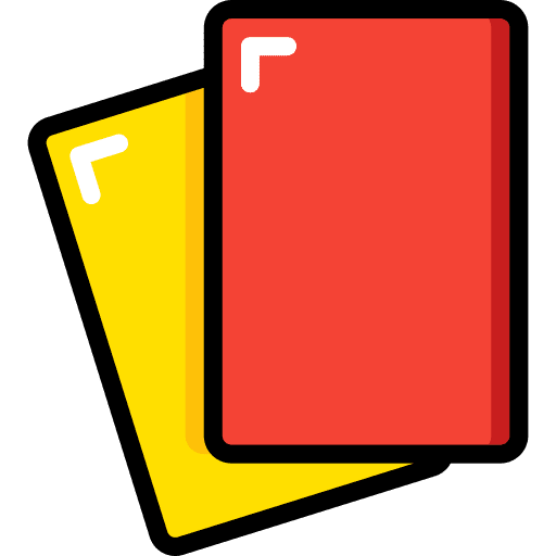 Red card yellow card penalty rules icon