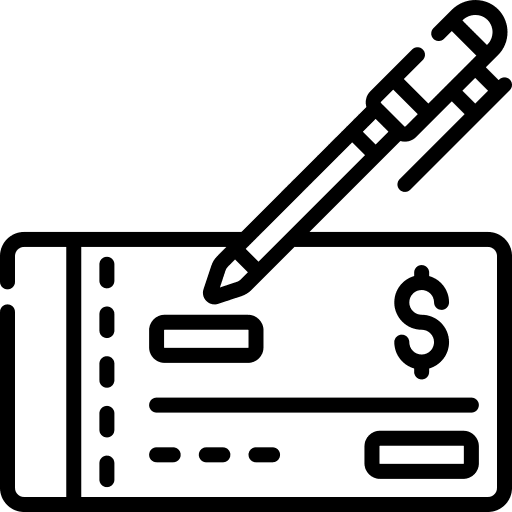 Cheque check business and finance cheque icon