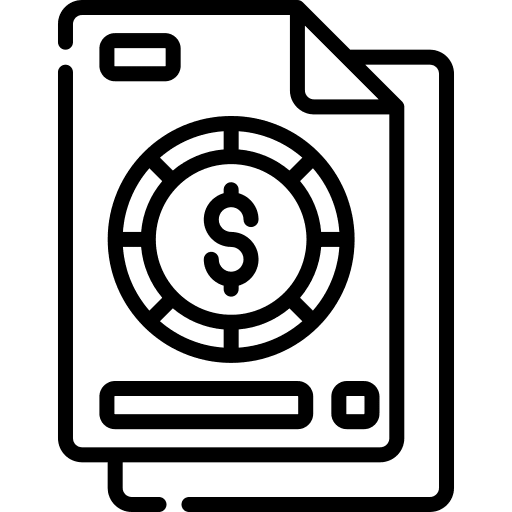Invoice dollar money bill icon