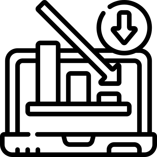 Losses electronics business and finance computer icon Losses electronics business and finance computer icon