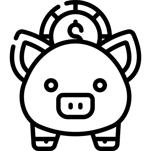 Piggy bank dollar coin money icon