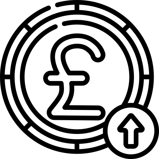 Pound sterling pound sterling cash profit icon Pound sterling pound sterling cash profit icon