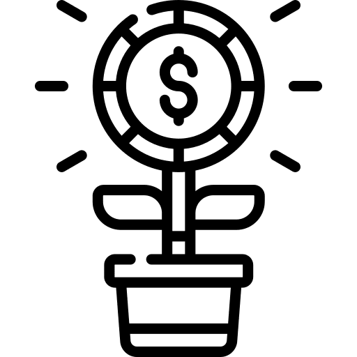 Growth profit currency money icon Growth profit currency money icon