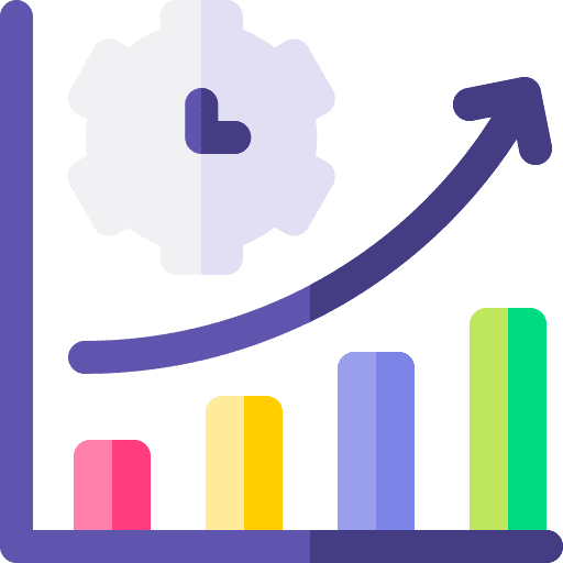 Bar chart settings gear management icon