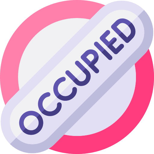 Occupied sign stamp busy icon