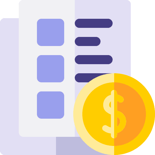 Price list business and finance statement dollar icon