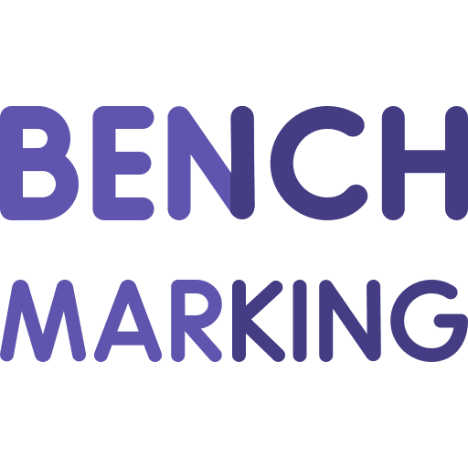 Benchmarking business and finance seo analysis icon