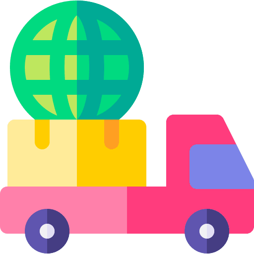 Supply chain international package cargo icon