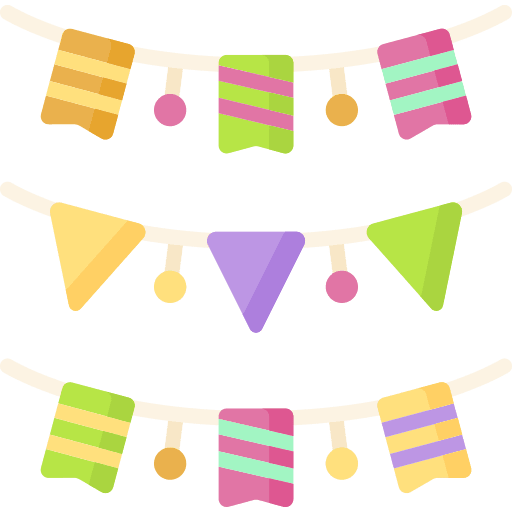 Garland decoration birthday and party ornaments icon Garland decoration birthday and party ornaments icon