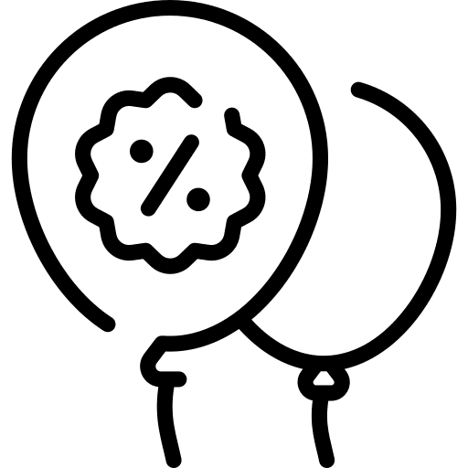 Balloons percent sales percentage icon