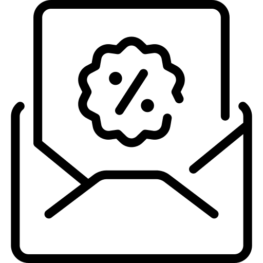 Email coupon message envelope icon