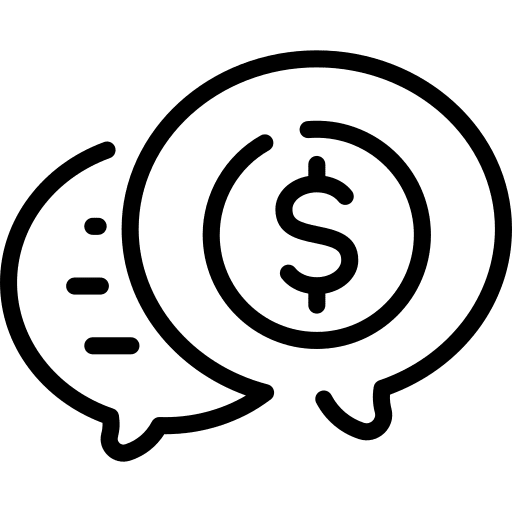 Chat transaction money business and finance icon