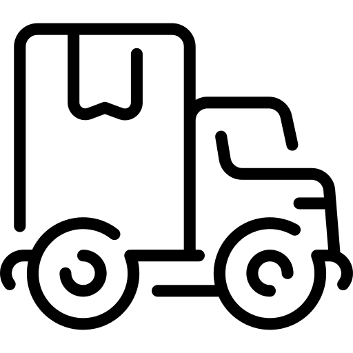 Delivery truck vehicle shipping box icon