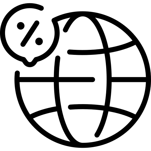 Globe global sales percentage icon