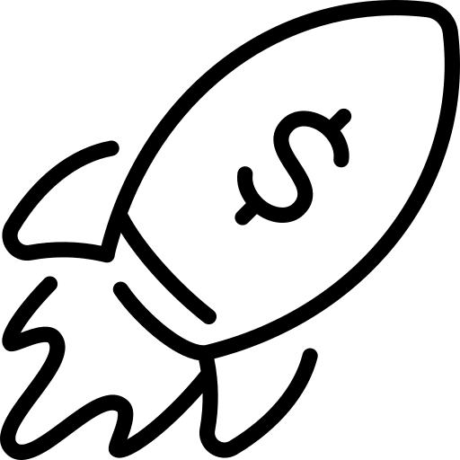 Rocket money spaceship rocket icon