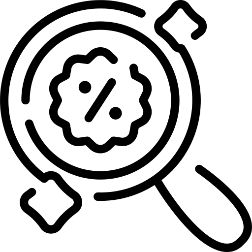 Search percentage loupe searching icon