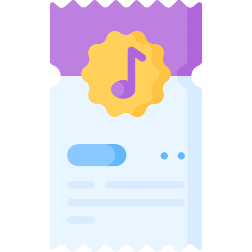Ticket music show multimedia icon Ticket music show multimedia icon