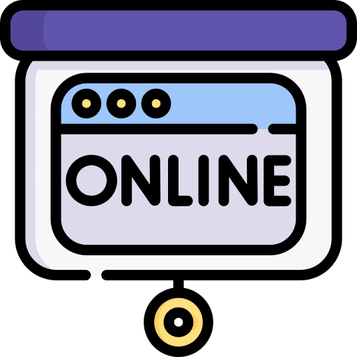Online presentation lecture presentation business and finance icon