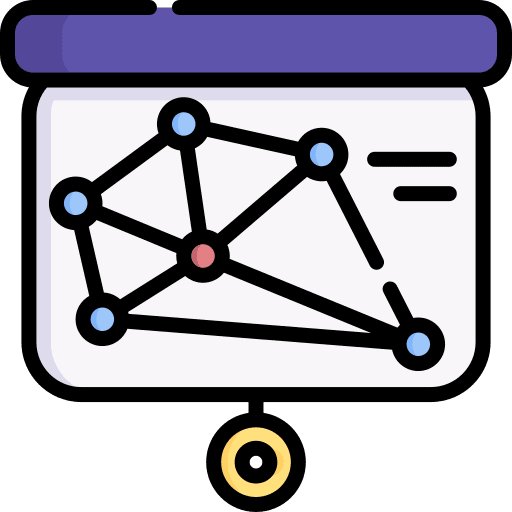 Presentation business and finance graph nodes icon