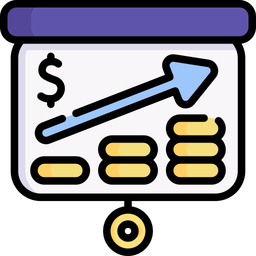 Presentation business and finance increase dollar icon Presentation business and finance increase dollar icon